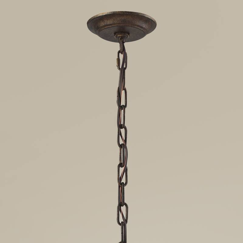Elk Home Armand Weathered Bronze With Bronze Shade 6 Light Chandelier