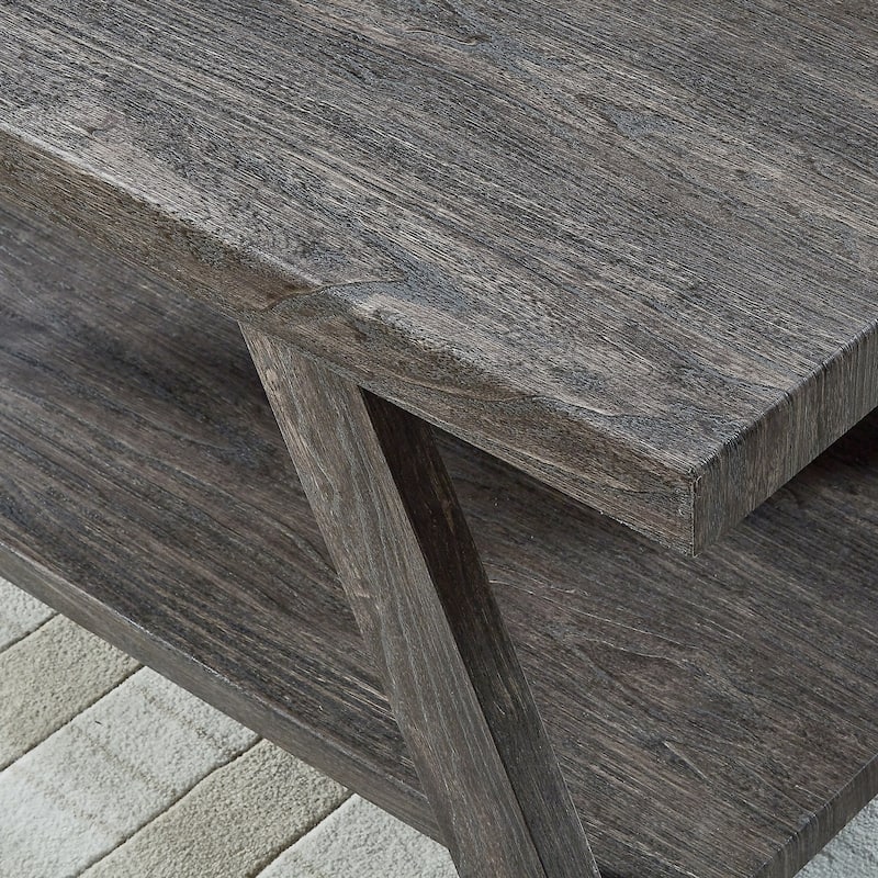 Athens Contemporary Wood Shelf Side Table