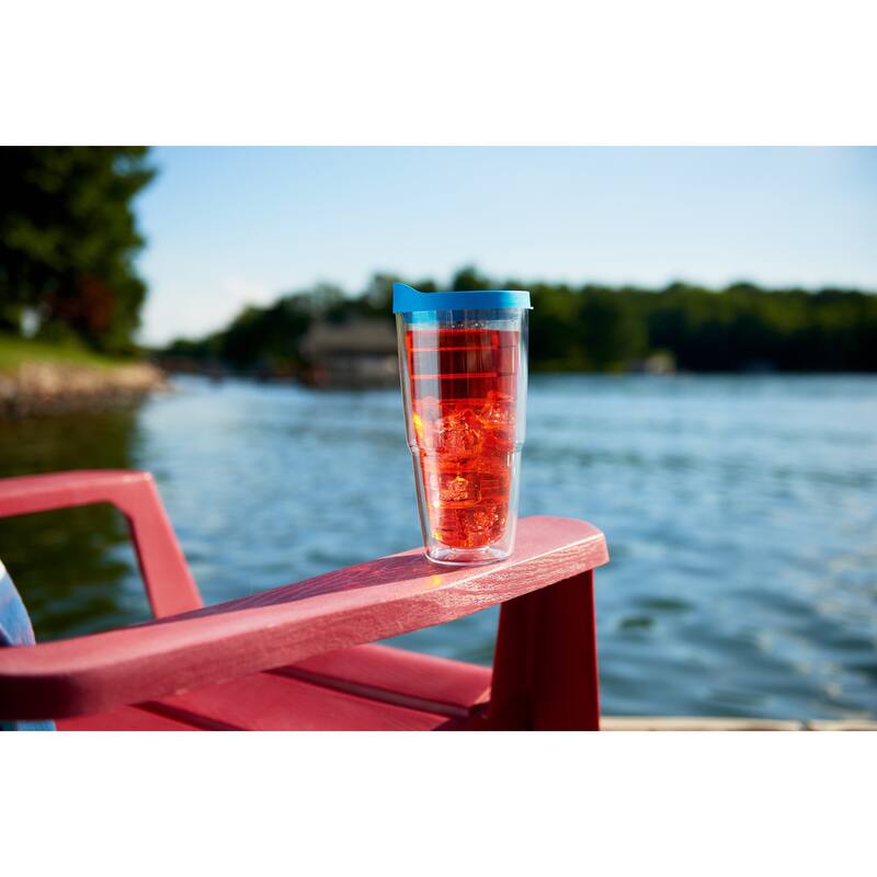 Tervis Clear & Colorful Tabletop Made in USA Double Walled Insulated Travel Tumbler, Red