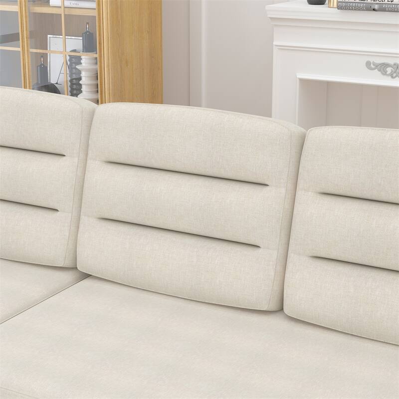83.5" Convertible Sleeper Combo Sofa w/ Storage Recliner & Cup Holder