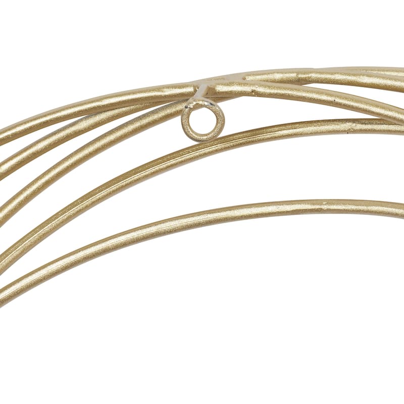 Metal Plate Overlapping Ring Home Wall Decor - Black or Gold - CosmoLiving by Cosmopolitan