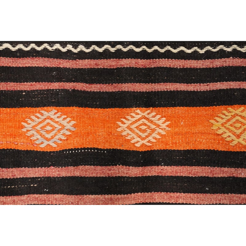 Hand Woven Oriental 100% Wool Carpet Southwestern Tribal Multi-Colored Kilim Area Rug - 9' 2'' X 6' 5''