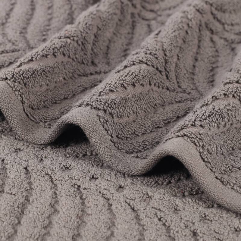 Superior Chevron Zero Twist Solid and Jacquard Cotton Bath Sheet Set of 2