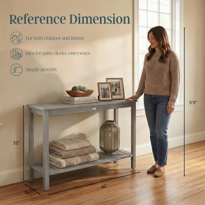 DTY Outdoor Living Longs Peak Eucalyptus Console Table