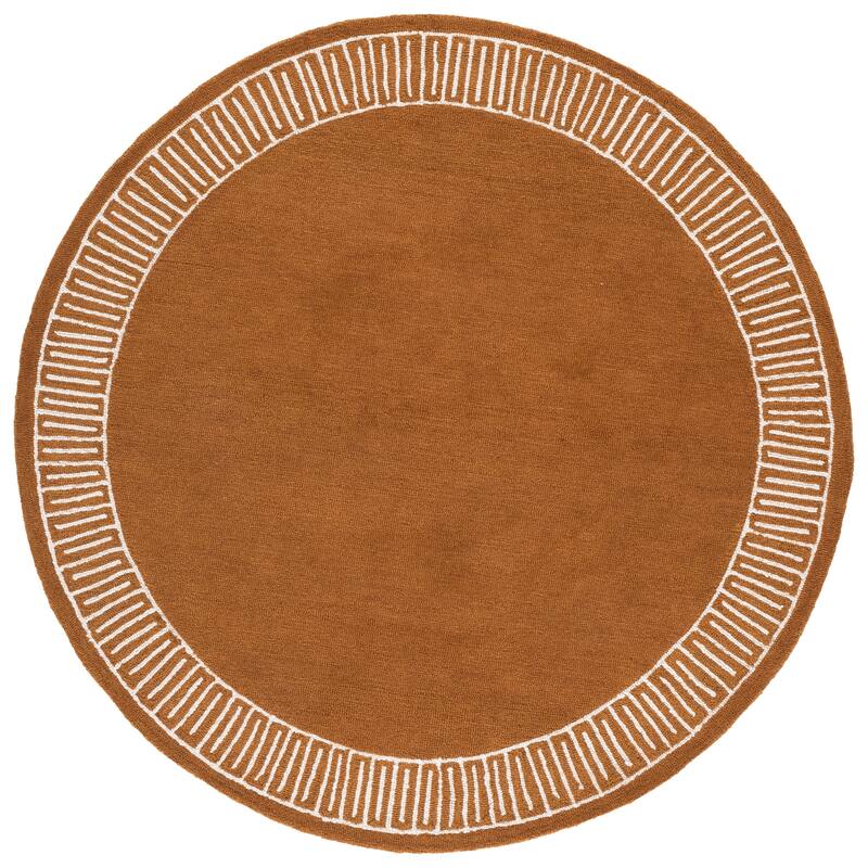 SAFAVIEH Handmade Metro Aneta Wool Rug - 6' Round - Rust/Ivory