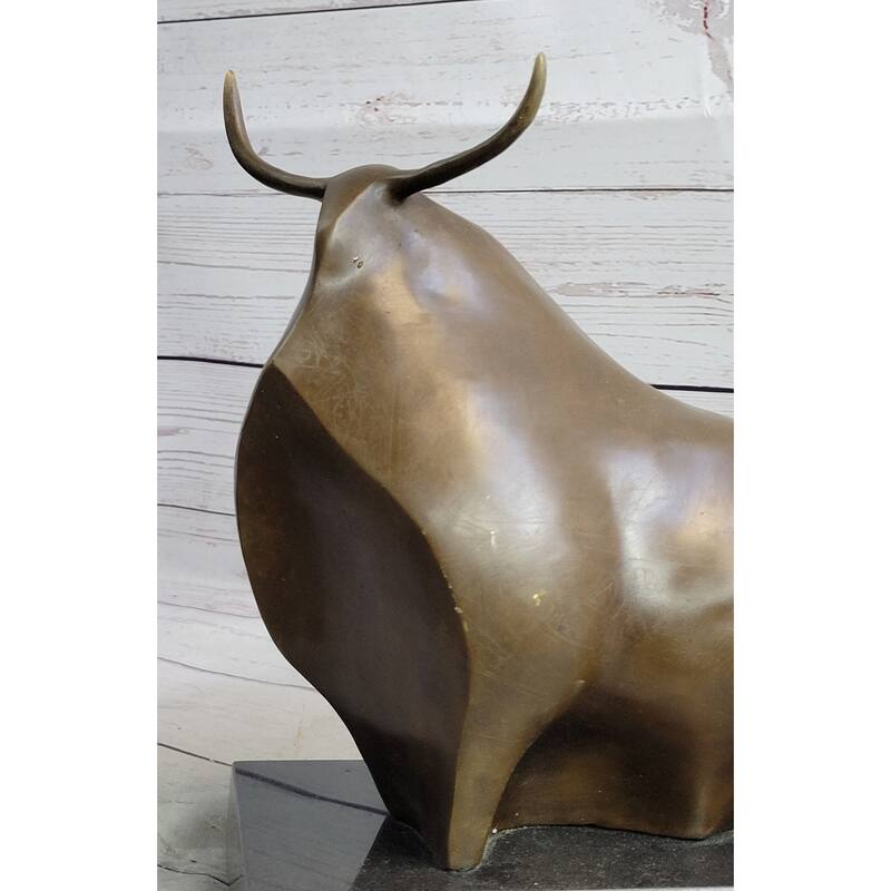 Abstract Modern Art Clic Botero Bull Handcrafted Bronze Sculpture Figurine