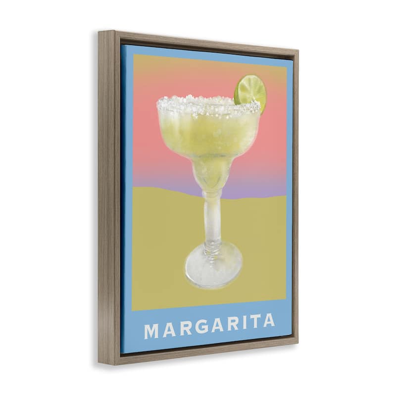 Stupell Margarita over Faded Gradient Framed Floater Canvas Wall Art Design By Matthew Piotrowicz
