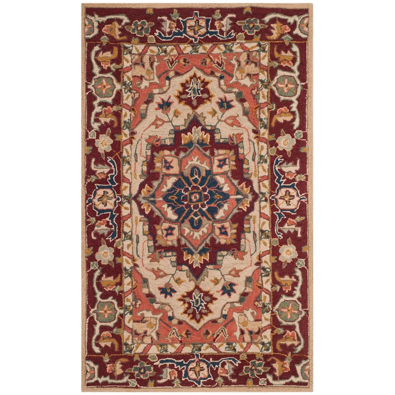 SAFAVIEH Hand-hooked Solbritt Red/ Ivory Wool Rug