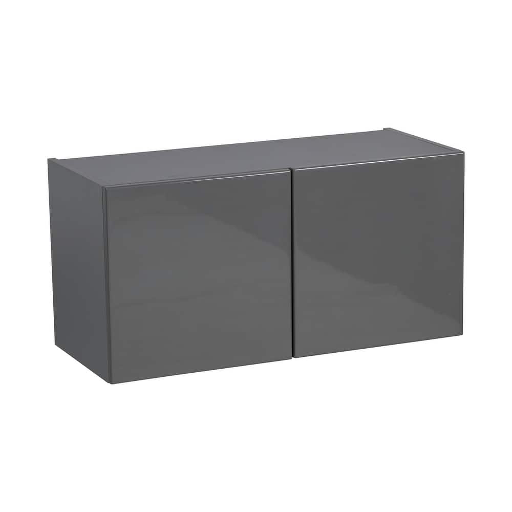 33" x 18" Wall Cabinet-Double Door-Grey - 33 x 18 x 12