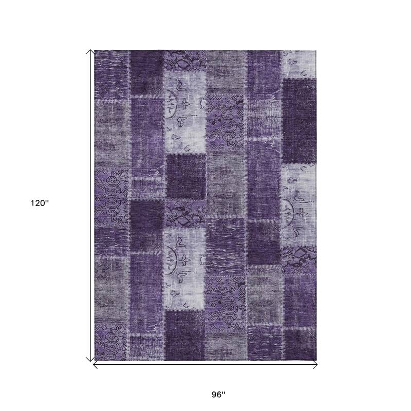HomeRoots Patchwork Traditional Rectangle Outdoor Rug