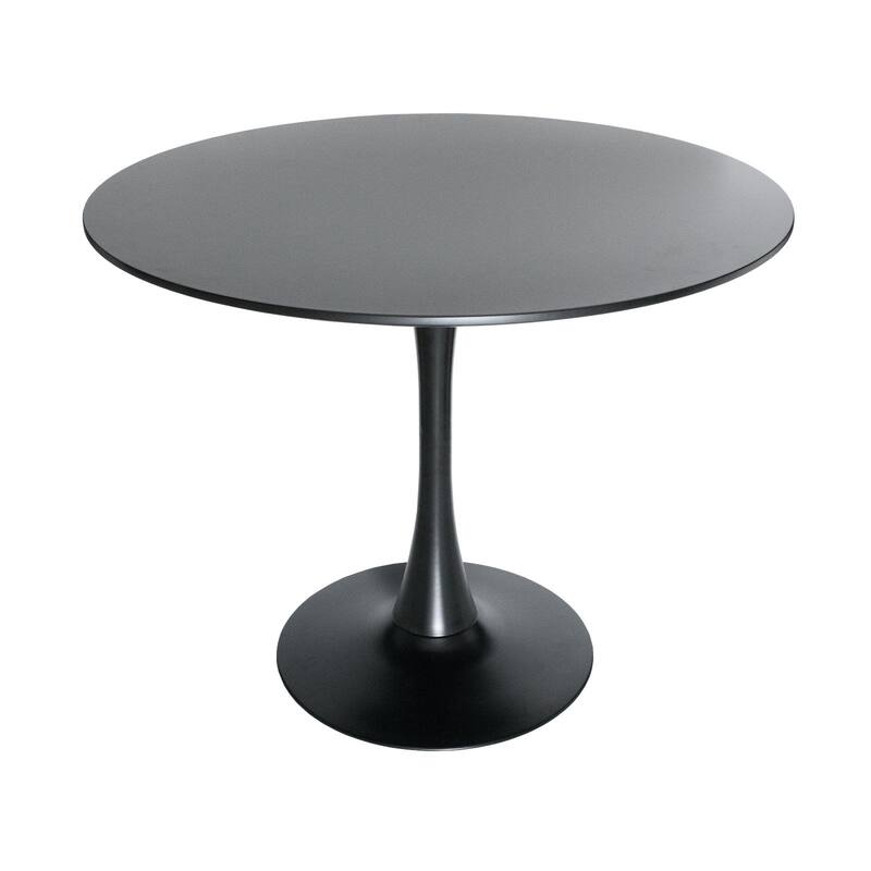 5-Piece Dining Set with 35" Round MDF Table and 4 ABS Plastic Side Chair in Chrome
