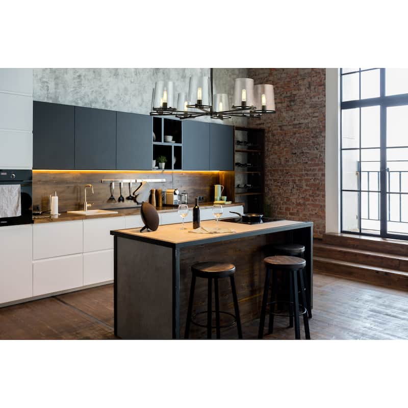 Callista 8 Light Chandelier - Matte Black