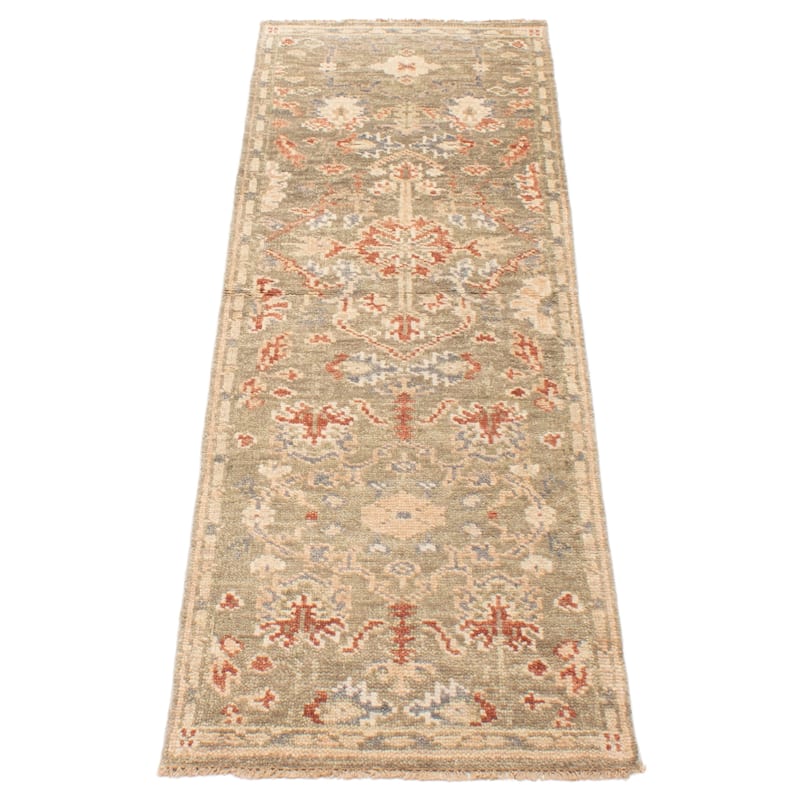 ECARPETGALLERY Hand-knotted Jules Serapi Olive Wool Rug - 2'6 x 7'10