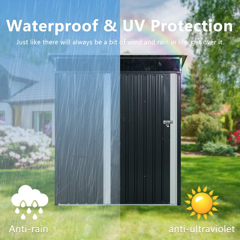 TC53G Outdoor Metal Storage Shed - Transparent Plates