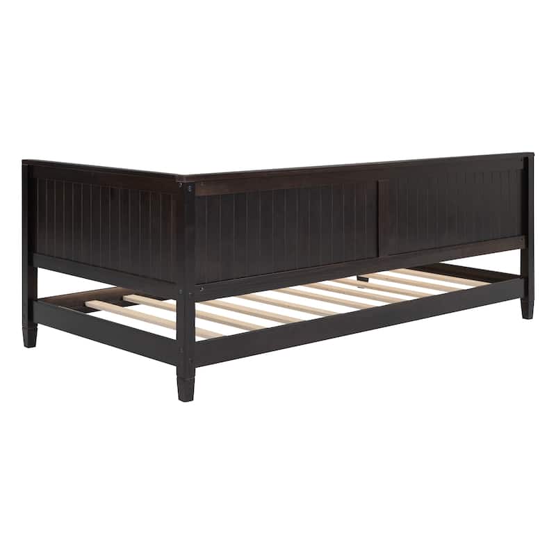 Classic Twin Size Daybed Wood Sofa Bed with Armrest and Wood Frame