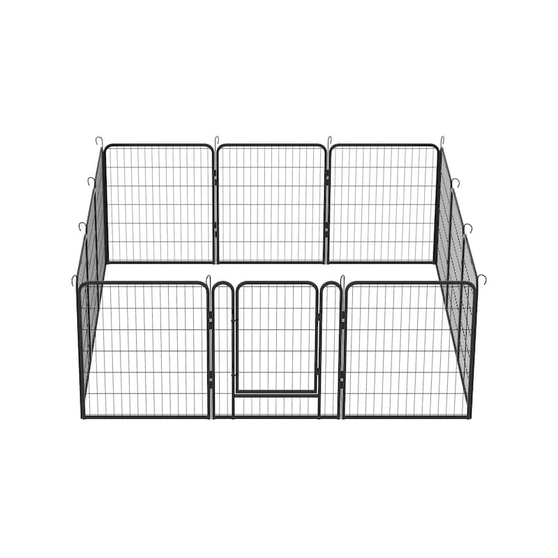 12 Panels Heavy Duty Metal Playpen with door,31.7"H Dog Fence Pet Exercise Pen for Outdoor