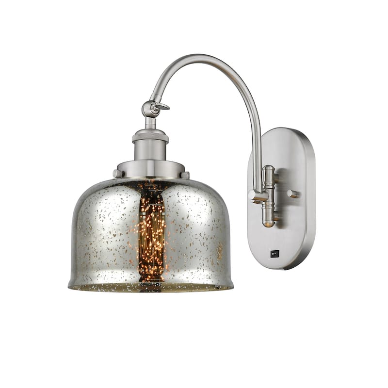 Innovations Lighting 918-1W-13-8 Bell Sconce Bell 13" Tall Wall Sconce - Brushed Satin Nickel / Silver Plated Mercury