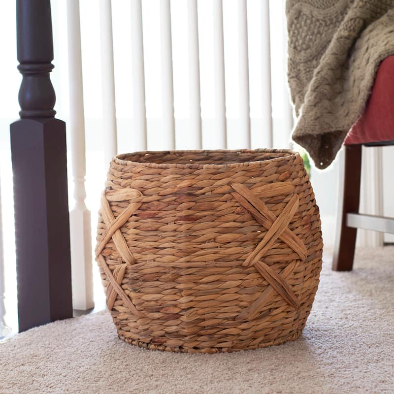 Household Essentials X-Weave Wicker Floor Basket - Brown