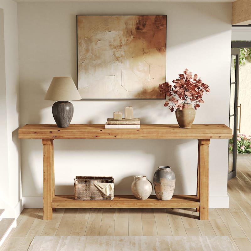 Solid Wood Console Table for Entryway, 70.87-Inch Long Sofa Table