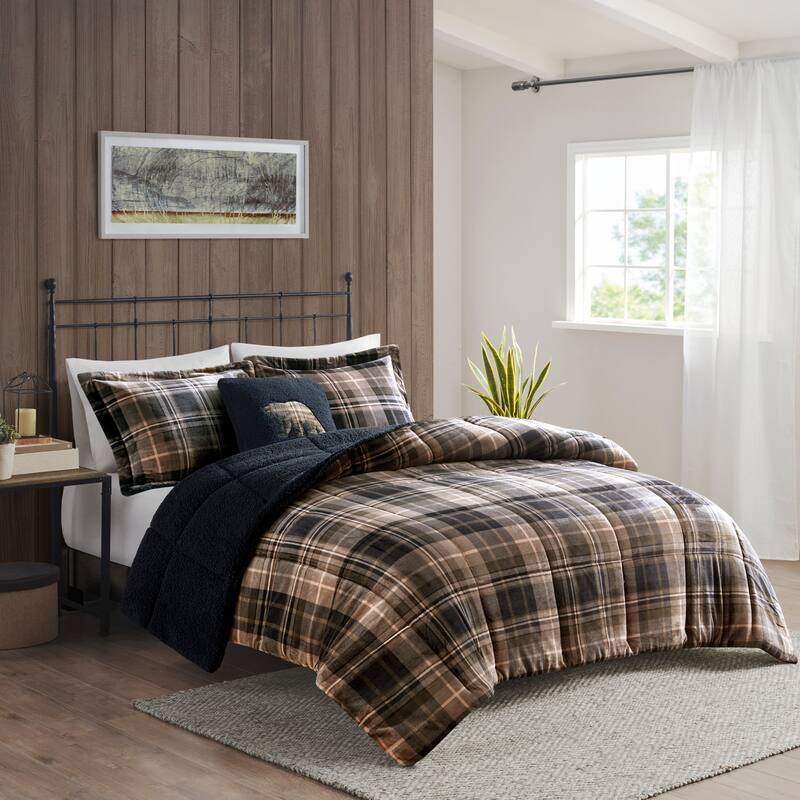 Woolrich Alton Plush to Sherpa Down Alternative Comforter Set
