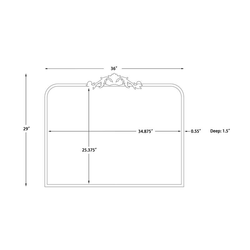 Livabliss Aarlen Traditional Overmantel Mirror - 29"H x 36"W x 2"D