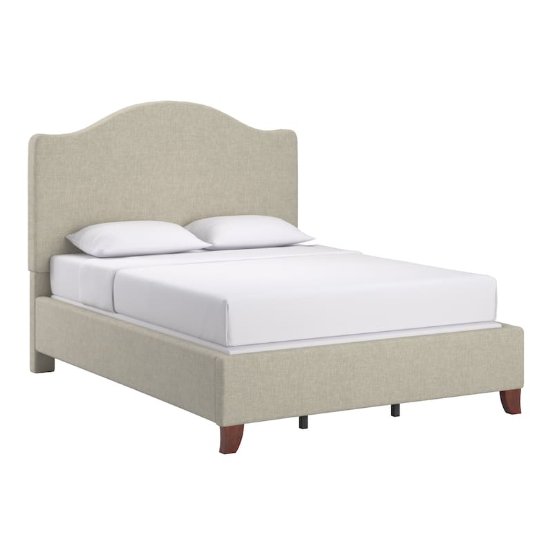 Winchester Upholstered Queen Bed with Curved Headboard by iNSPIRE Q Classic - Beige