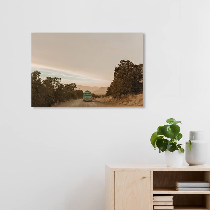 Wynwood Studio Canvas Nature and Landscape On Road to the Countryside Green and Modern & Contemporary Wall Art Canvas Print - 20 x 30