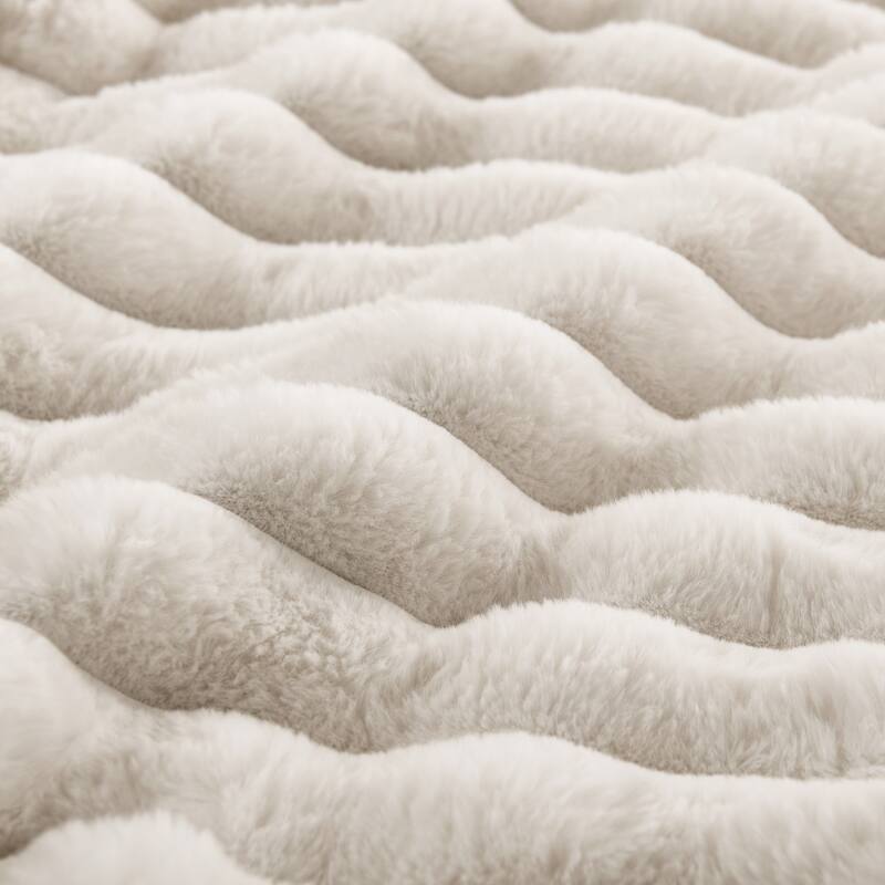 114” Modern Corduroy Striped U-shaped Combination Sofa with Pull-out Bed and Storage Chaise