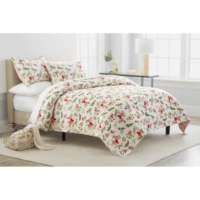 Nature's Holiday Cotton Quilt Set - Reversible and Machine Washable