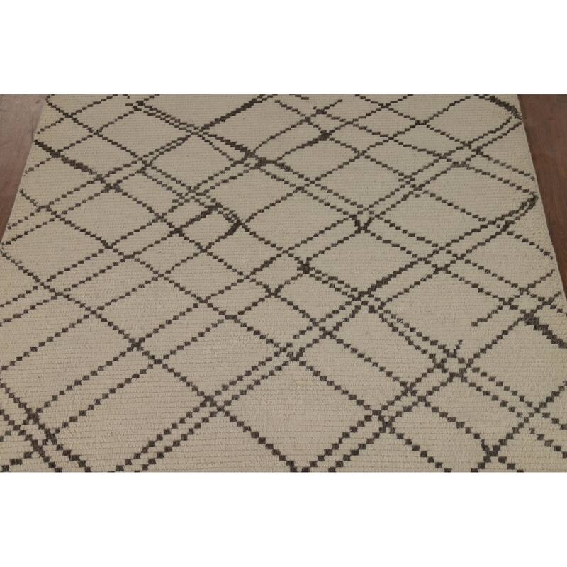 Trellis Moroccan Oriental Area Rug Handmade Wool Carpet - 5'2" x 8'1"