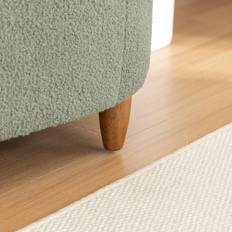 Modern Glam Teddy Fabric Upholstered Storage Ottoman Bench