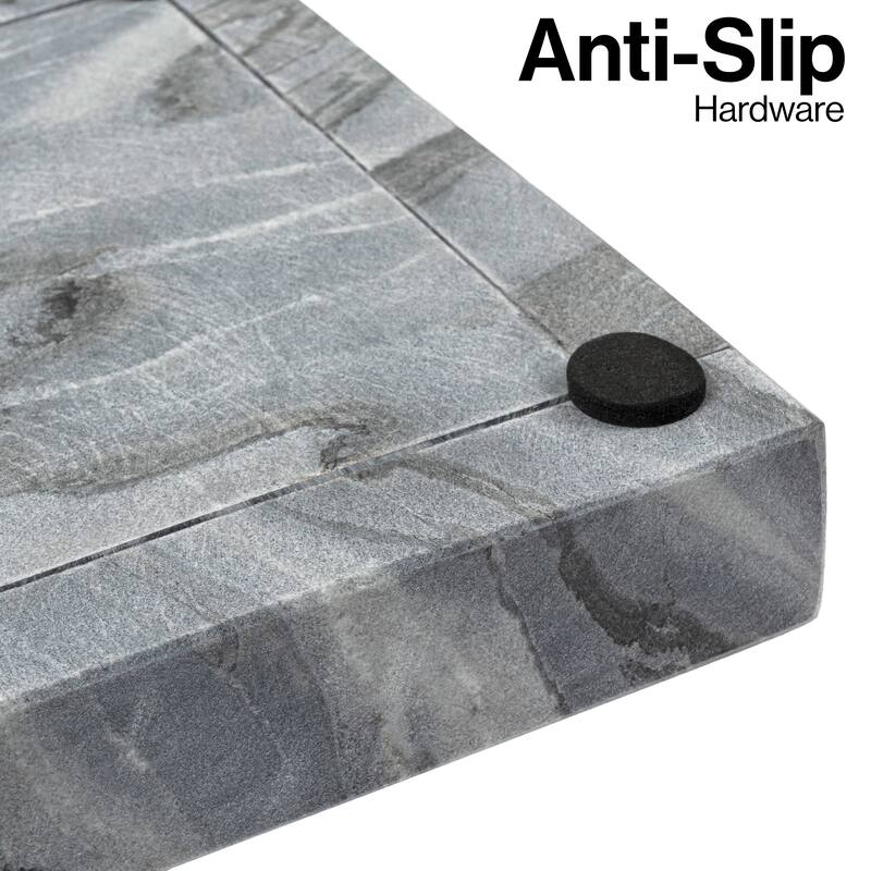 Luxe Stone Classic Minimalist Rectangular Marble Bathroom Countertop Tray