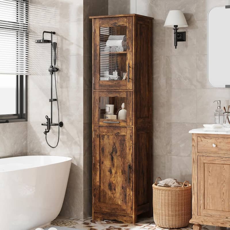 Narrow Storage Cabinet - Brown