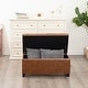 preview thumbnail 2 of 8, Adeco 31" Faux Leather Tufted Storage Ottoman Bench - Brown - 30.7"X15.5"X15.1"