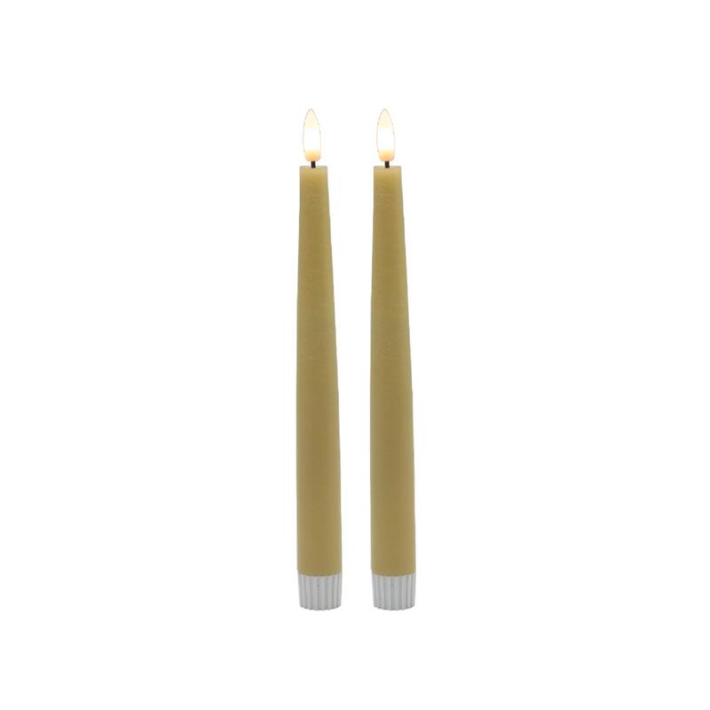 Battery Operated 3D Flame LED Taper Candles - 8.75" - Set of 2