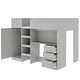 preview thumbnail 5 of 10, Beige Full Size Loft Bed with Wardrobe, Desk, and Storage