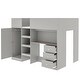 preview thumbnail 5 of 10, Wood Full Size Loft Bed with Built-in Wardrobe, Desk, Storage Shelves, and Drawers