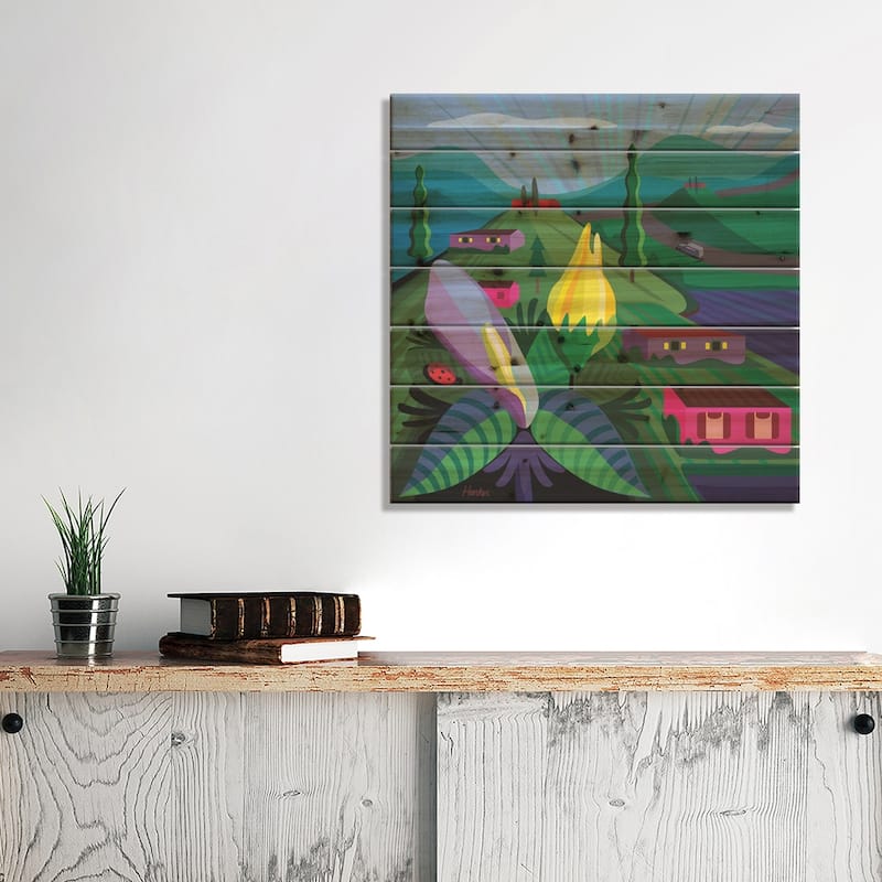 Lake Chapala Print On Wood by Charles Harker - Multi-Color