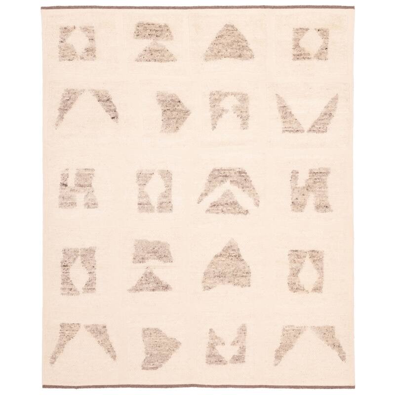 ECARPETGALLERY Hand-knotted Looma Cream Wool Rug - 8'1 x 10'2