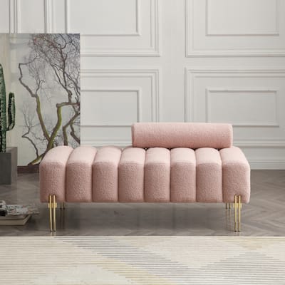 53.2" Width Modern End of Bed Bench Fabric Upholstered 2 Seater Sofa Couch Entryway Ottoman Bench