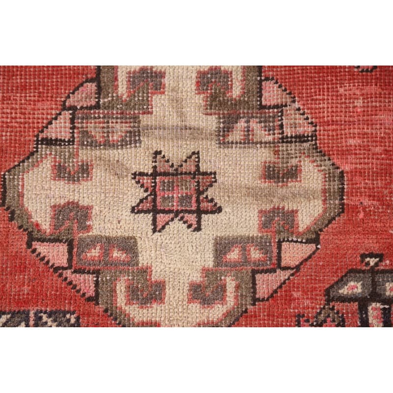 All-Over Geometric Bakhtiari Persian Antique Rug Handmade Wool Carpet - 4'6"x 8'9"