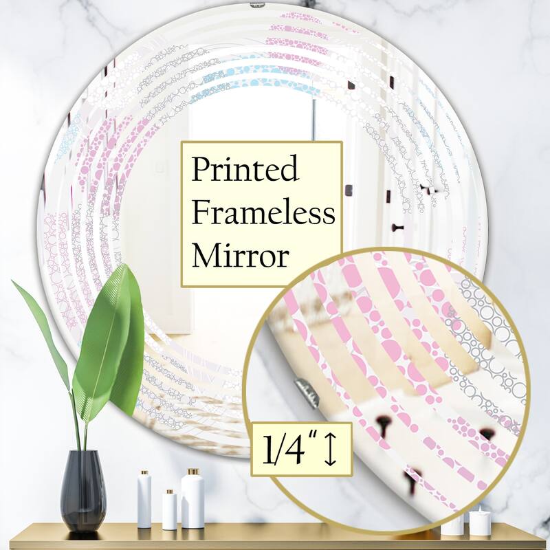 Designart 'Circular Abstract Retro Geometric III' Printed Modern Round