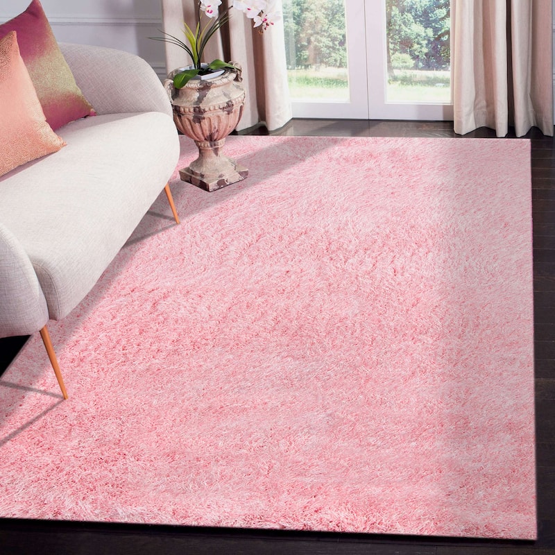 Mila Jade Microfiber Extra Thick 3" Plush Shag Rug - 9' x 13'6" - Pink