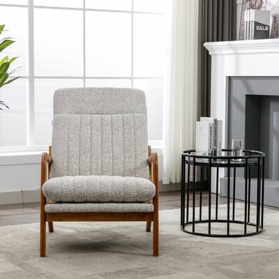 Modern Accent Lounge Wood Frame Armchair for Living Room