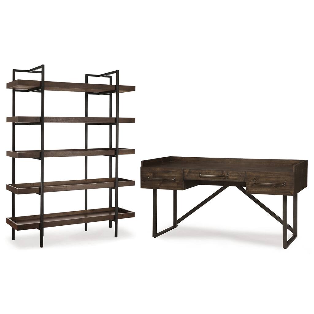 Signature Design by Ashley Starmore Brown/Black Home Office Desk and Storage