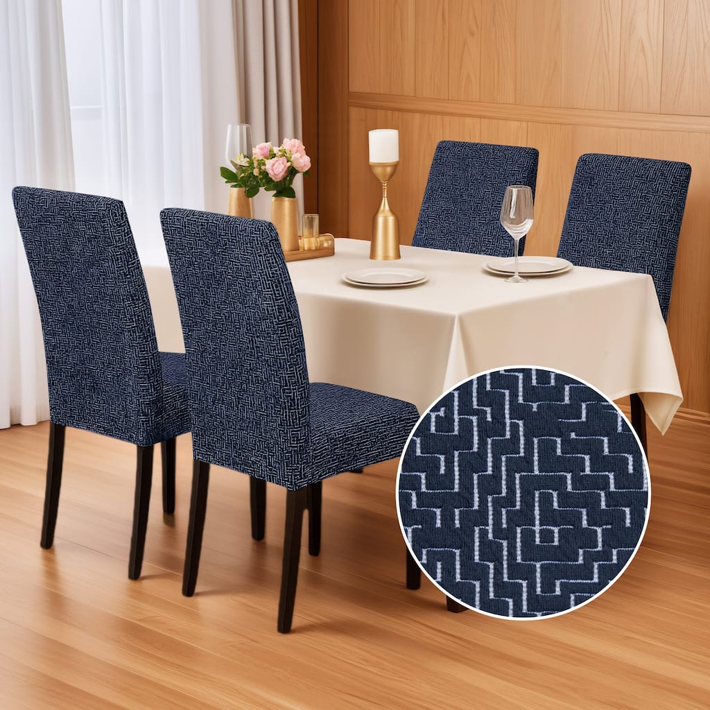 Stretch Jacquard Spandex Chair Covers 4 Pieces - 18x18x24 Inch