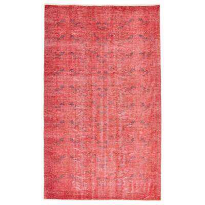 ECARPETGALLERY Hand-knotted Color Transition Dark Red Wool Rug - 5'4 x 8'10