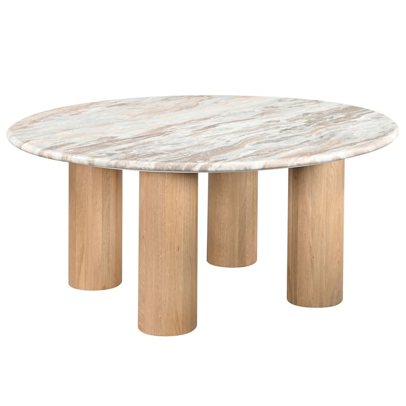 SAFAVIEH Couture Tylee Solid Wood/Marble Coffee Table - 36Wx36Dx16H