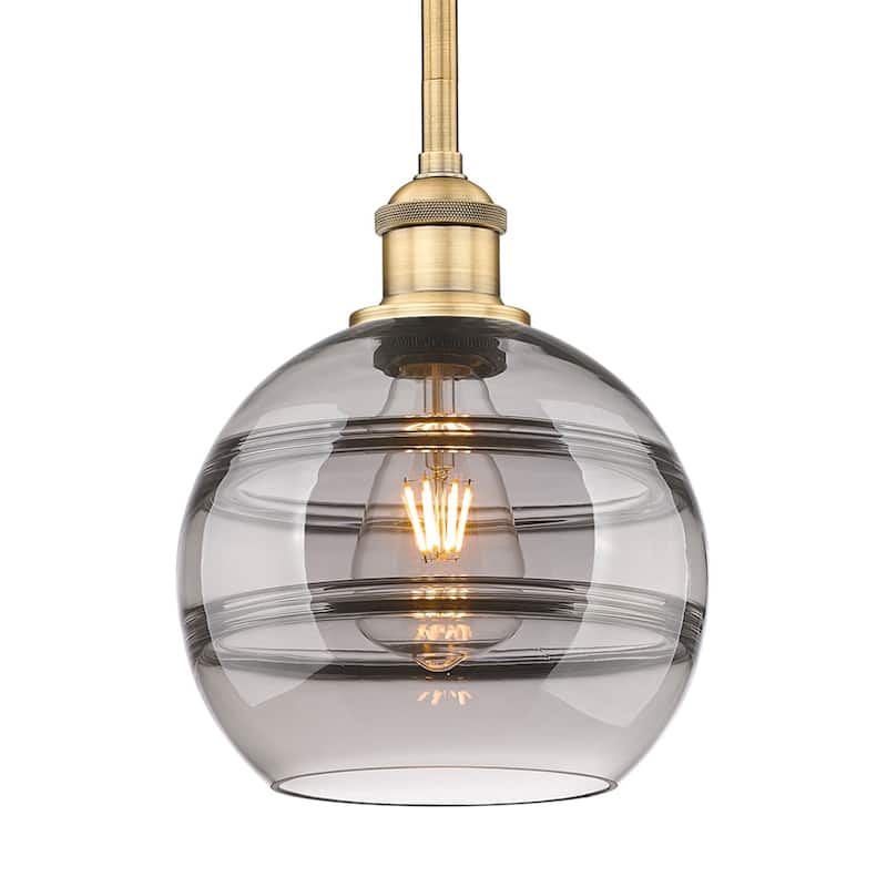 Innovations Lighting 616-1S 9 8 Rochester Pendant Rochester 8" Wide - Brushed Brass / Light Smoke
