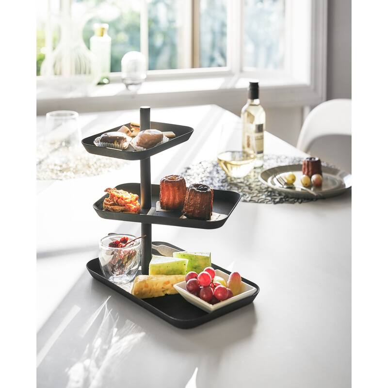 Yamazaki Home Serving Stand, Steel - L 6.18 x W 9.72 x H 10.12 inches